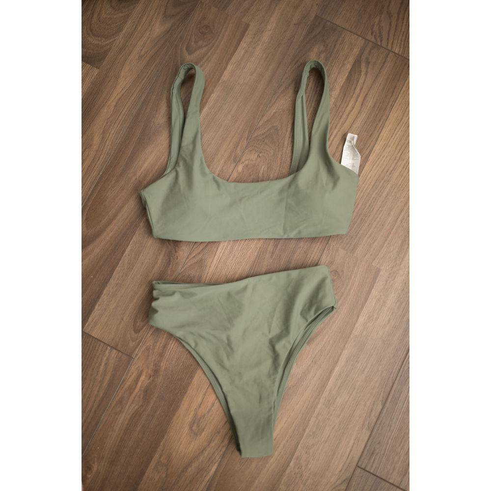 Women's Rhythm. Olive Green Bikini Set Size M Top XS Bottoms